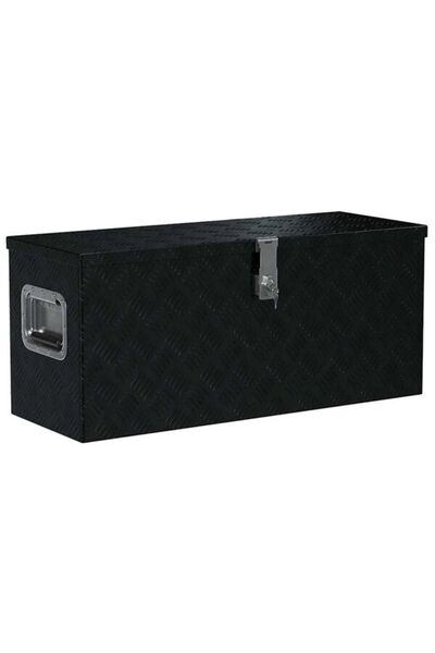 vidaxl Cufăr din aluminiu, negru, 80 x 30 x 35 cm