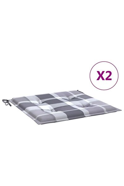 vidaxl Perne de scaun, carouri gri, 2 buc., 40 x 40 x 4 cm, textil Oxford