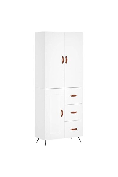 vidaxl Dulap înalt, alb, 69.5 x 34 x 180 cm, lemn prelucrat