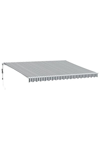vidaxl Copertină retractabilă automată, Antracit/Alb, 450 x 350 cm