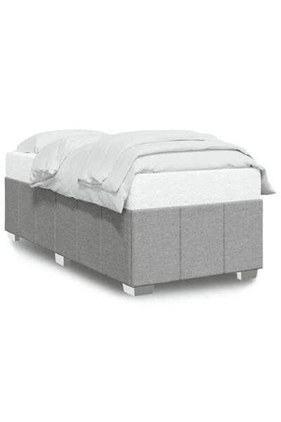 vidaxl Cadru de pat fără saltea, gri deschis, 90 x 200 cm, textil