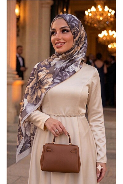 Nazellaa Poppy Pattern Bamboo Knit Shawl - Gray