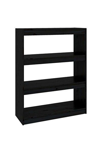 vidaxl Bibliotecă/Separator cameră negru 80x30x103,5 cm lemn masiv pin