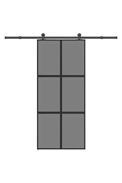 vidaxl Ușă glisantă cu sticlă securizată și set de feronerie din aluminiu