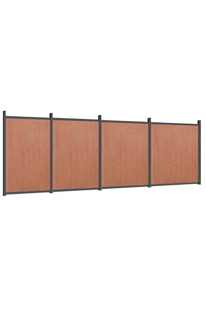 vidaxl Panouri de gard, maro, 699 x 186 cm, WPC