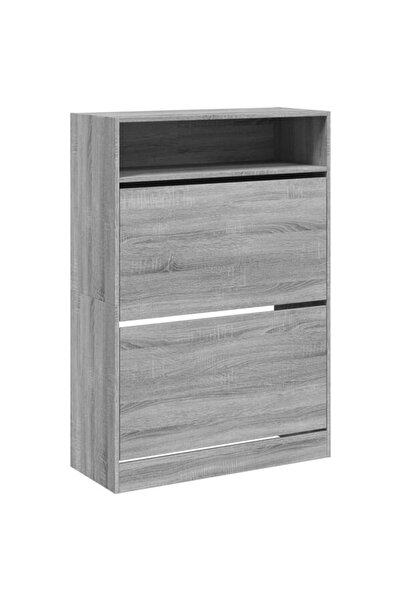 vidaxl Pantofar cu 2 sertare rabatabile, gri sonoma, 80 x 34 x 116 cm