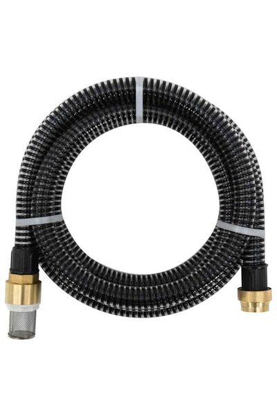 vidaxl Furtun de aspirație cu fitinguri din alamă, negru, 1.1 țoli, 4 m, PVC