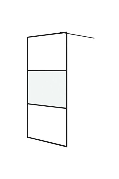 vidaxl Paravan de duș tip walk-in, negru, 100 x 195 cm, sticlă ESG semi-mată