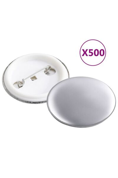 vidaxl Piese pentru insigne cu prindere tip ac, 500 seturi, 37 mm