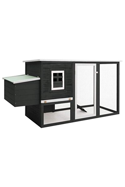 vidaxl Coteț de găini de exterior, cu 1 cuib, gri, din lemn