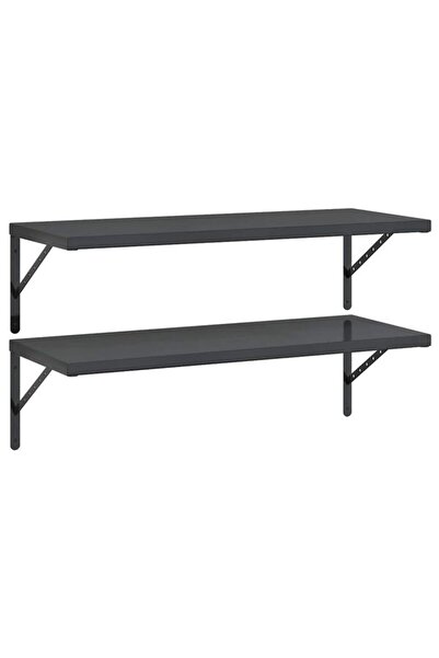 vidaxl Rafturi de perete 2 buc., 100 x 40 cm, oțel inoxidabil negru