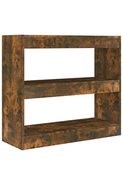 vidaxl Bibliotecă/Separator cameră, stejar fumuriu, 80x30x72 cm, PAL