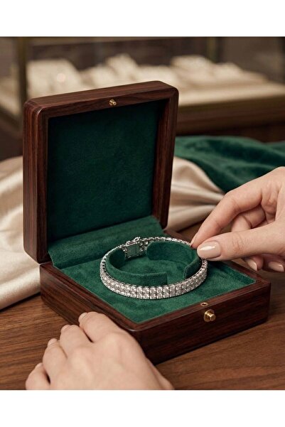 GİS JEWELRY سوار Xuping من الزركون الفضي اللون بتصميم مسار المياه