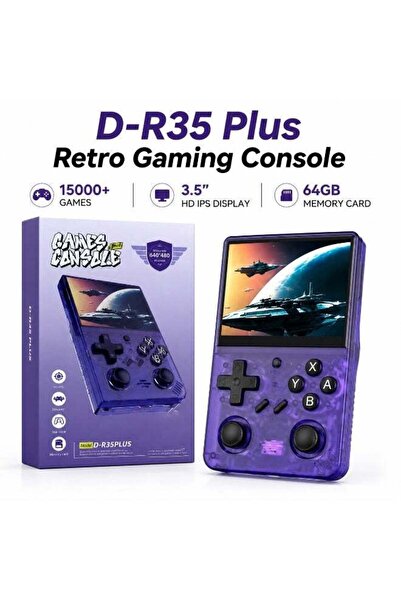 PopZa D-R35 Plus Retro Handheld Gaming Console 3.5 Inch HD IPS Screen 15000+ ...