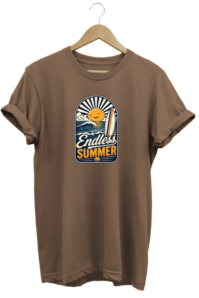 WİDİ تي شيرت Endless Summer للجنسين مطبوع عليه موجة ركوب الأمواج بتصميم صيفي ...