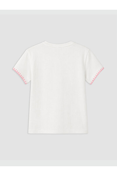 LC Waikiki Crew Neck Embroidered Girl's T-Shirt