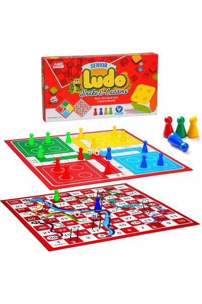 Ankit Toys مجموعة ألعاب لوحية 2 في 1: لودو وسلالم الثعابين للكبار