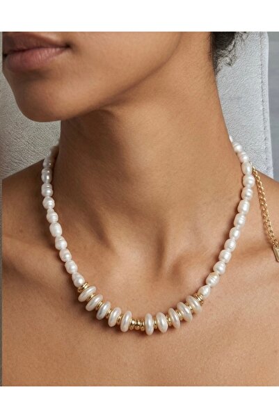 Hello Neo Jewelry Gold Detaylı Barok İnci Kadın Kolye