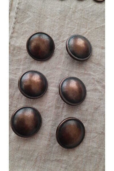 ILCARE Copper Antique Metal Button 18 mm 6 Pieces