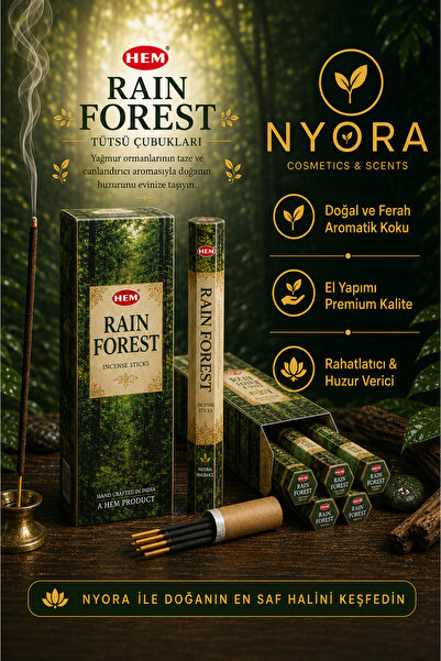 Hem Marka Tütsü Rain Forest Yağmur Ormanları 20 Adet Çubuk Tütsü