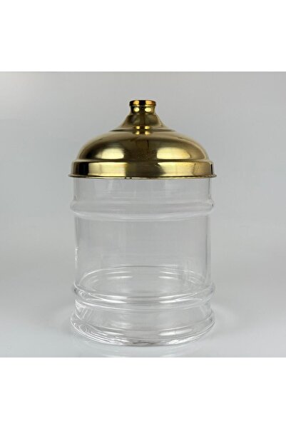 Pause Art Home Brass-Covered 17X20 cm Cylinder Jar - Nostalgia Jar for Transp...