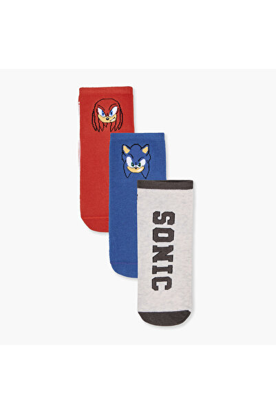CPLG Pack of 3 Boys Socks Sonic the Hedgehog Print