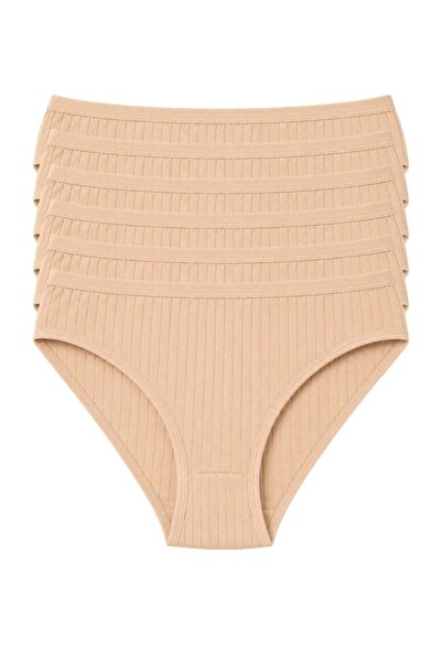 YILDIZ Striped Bamboo Bikini Women's Panties Skin Color 6 Pack
