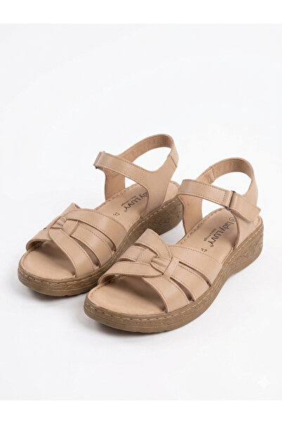 Tamdabu Ayakkabı Genuine Leather Orthopedic Sole Women's Sandals Suitable for...