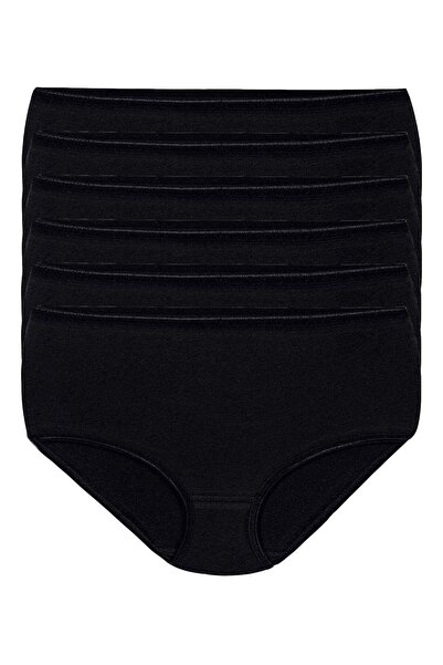 YILDIZ Lycra Non-Marking Bato Women's High Waist Panties Black 6-Pack