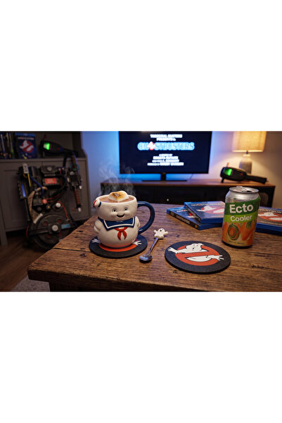3D Layshop Set of 2 Nostalgic Ghost Themed Coasters - 80S Cinema Legend 3D Co...