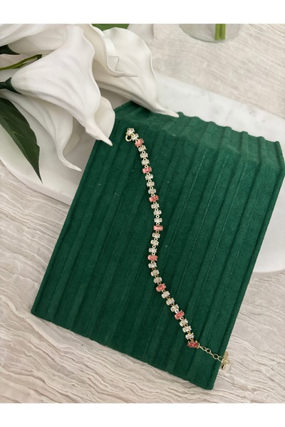 Alina Jewelry Pembe baget zirkon taşlı bileklik