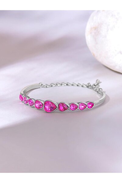 YELLOW CHIMES Women's Crystal Bracelet Valentines Special Crystal Heart Charm...