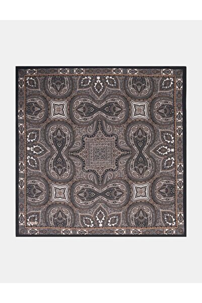Kayra 100% Lyocell Ethnic Pattern Scarf Black
