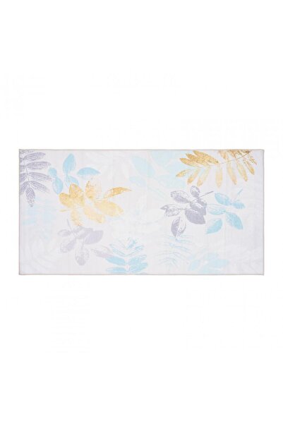 Heinner LEAFS Миещ се килим с принт, 70 x 140 см, Неплъзгащ се, 3 мм нисък косъм