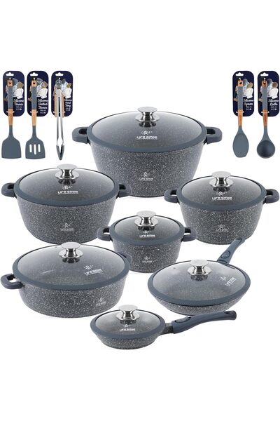 Generic LIFE SMILE Cookware Set - Pots and Pans set Granite Non Stick Coating...