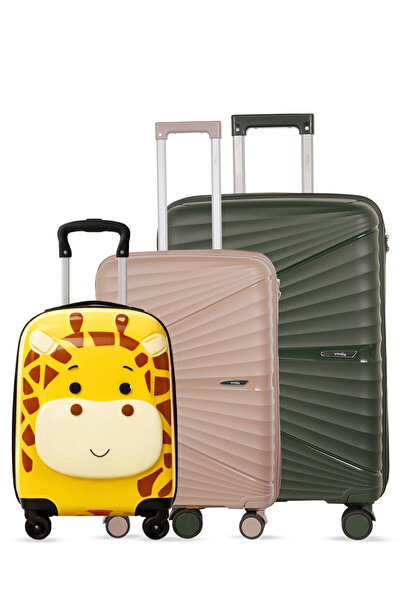 Vittag Premium Family Travel 3-Piece Luggage Set – 24, 28 Inch PP Hard Shell ...
