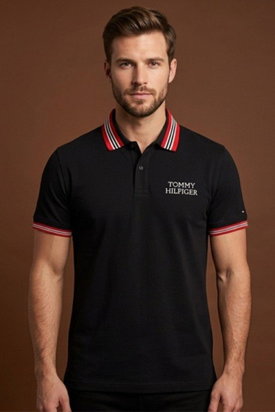 Tommy Hilfiger Mens Solid Regular Fit Cotton Polo T-Shirt