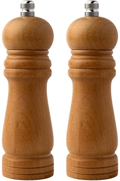 Generic Brand 2 Li Medium Size Bamboo Body Wooden Salt and Pepper Mill Grinde...