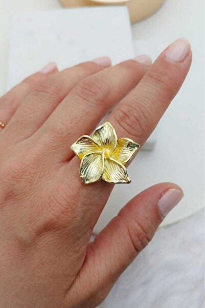 KYOLA DESİGN Narcissus Flower Adjustable Gold Women's Ring