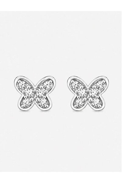 Delagos 925 Silver Earring With Zirconia Stone,Rhodium Plated
