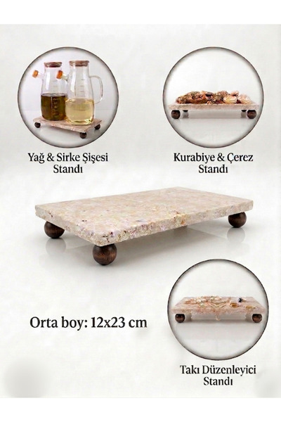 Trend Silver Natural Travertine Stone Oil Container, Presentation Container, ...