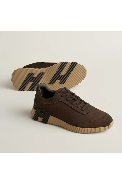 HERMES PARIS Mens luxurious Dark Brown Bouncing sneaker