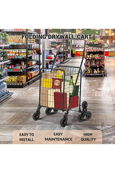 Garvee A3 Steel Shopping Cart with Wheels for Stairs, Heavy Duty Supermarket ...