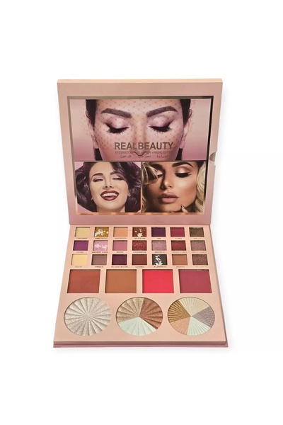 real beauty باليت ظل حمرة خدود اضاءه