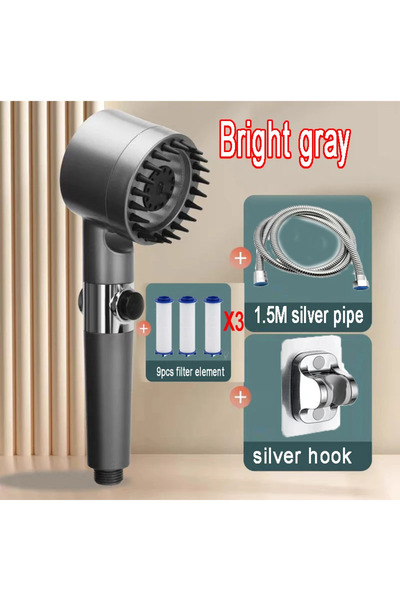 Choice6 style5 Black High Pressure Shower Head Rainfall 3 Modes Adjustable Bo...