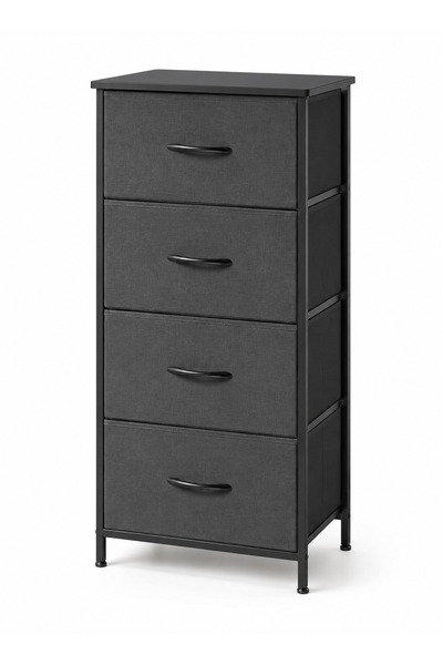 Yoawllty Bedroom Storage Chest of Drawers with 4 Fabric Drawers Sturdy Steel ...
