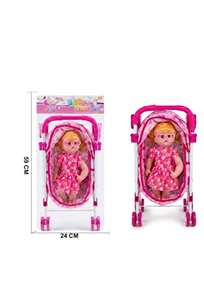 iTajir Little Girl Doll Toy with Moving Baby Carriage and Glasses for Girls -...
