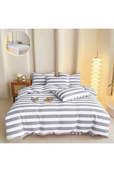 CHIRASO Bed Linen Top Bottom Set , 4 Pieces, Stretchy Sheet 180x200, Duvet Co...
