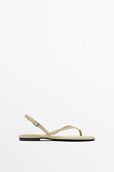Massimo Dutti Deri düz sandalet