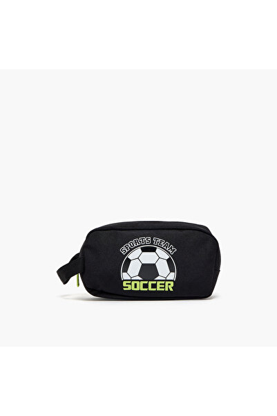 Sami Studio Football Print Pencil Pouch with Zip Closure